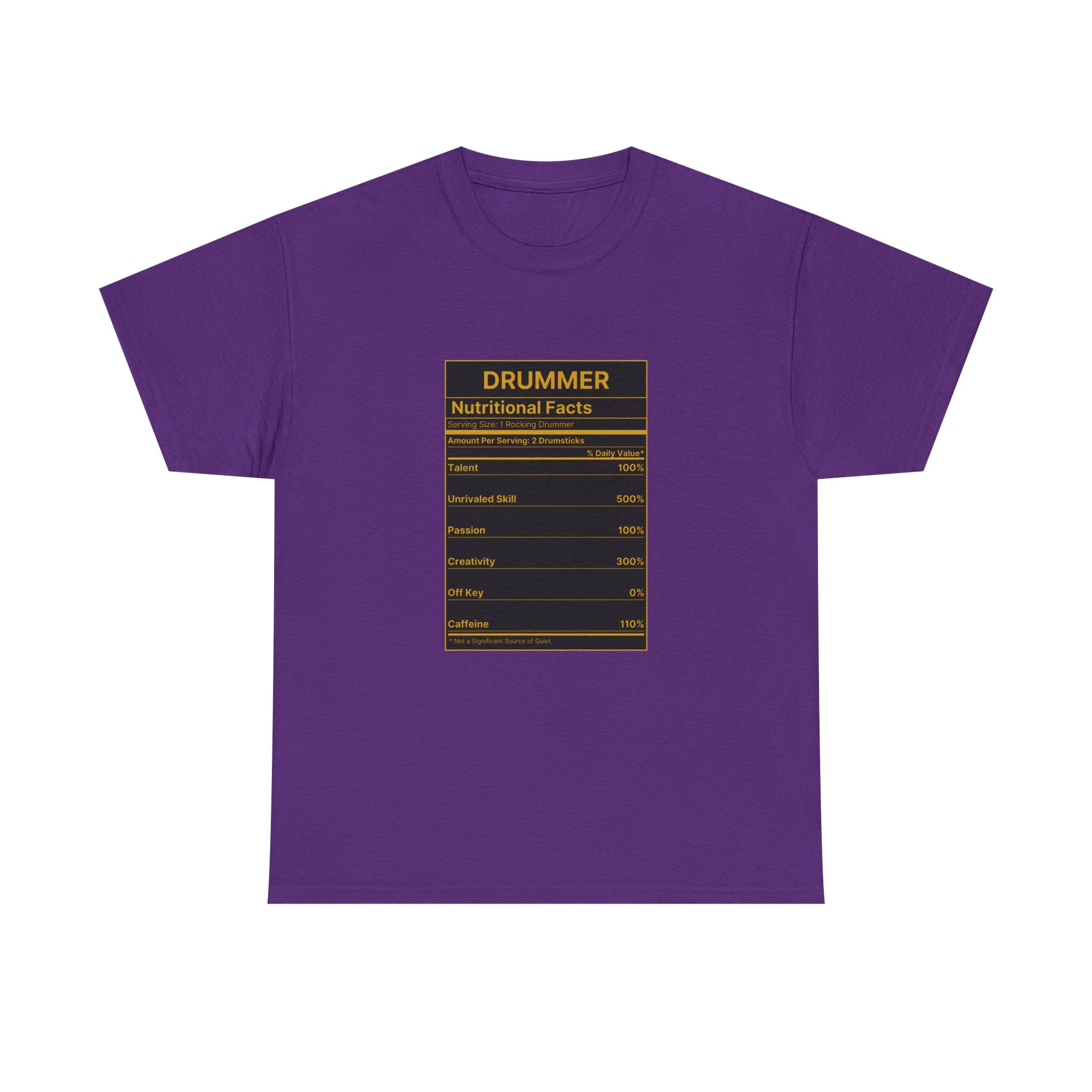 Drummer Nutritional Facts T-Shirt – Drummer Gift Shirt, Percussion Player Tee