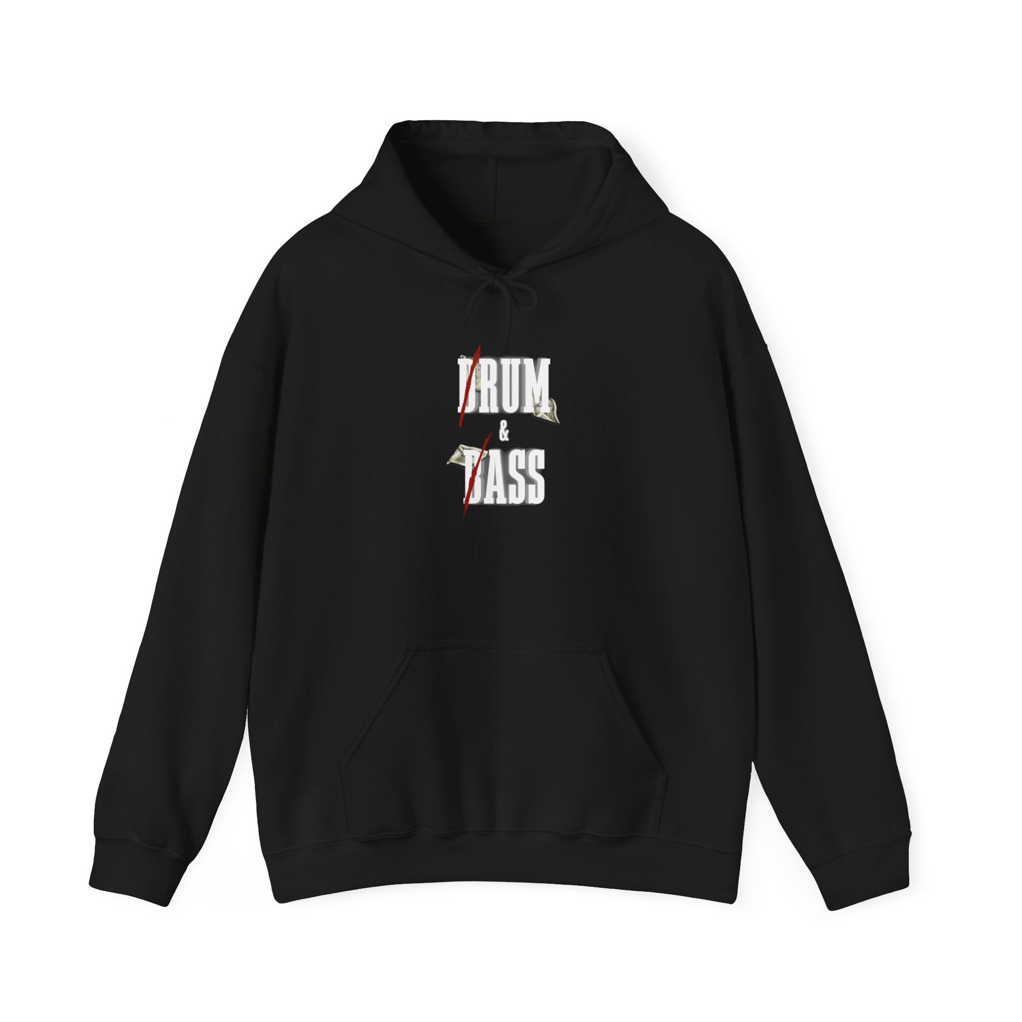Drum and Bass Hoodie - Funny Drummer Sweatshirt Rum & Ass Money Music Pullover
