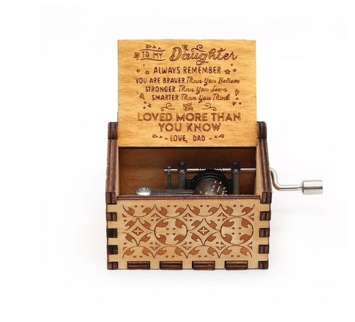 Wooden Hand Crank Music Box – Portable Melody Box
