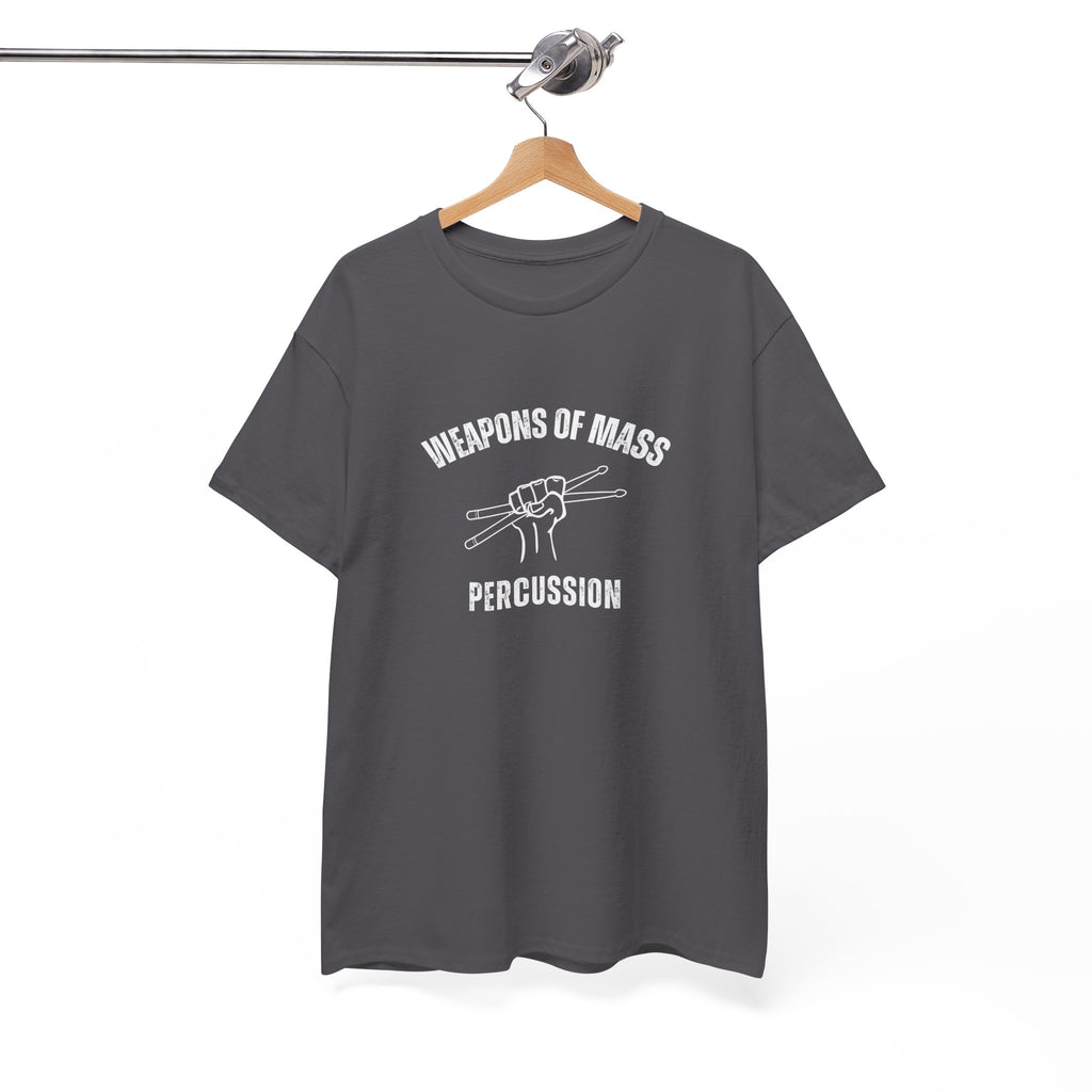 Weapons of Mass Percussion T-Shirt - Drummer Graphic Tee Music Rhythm Shirt