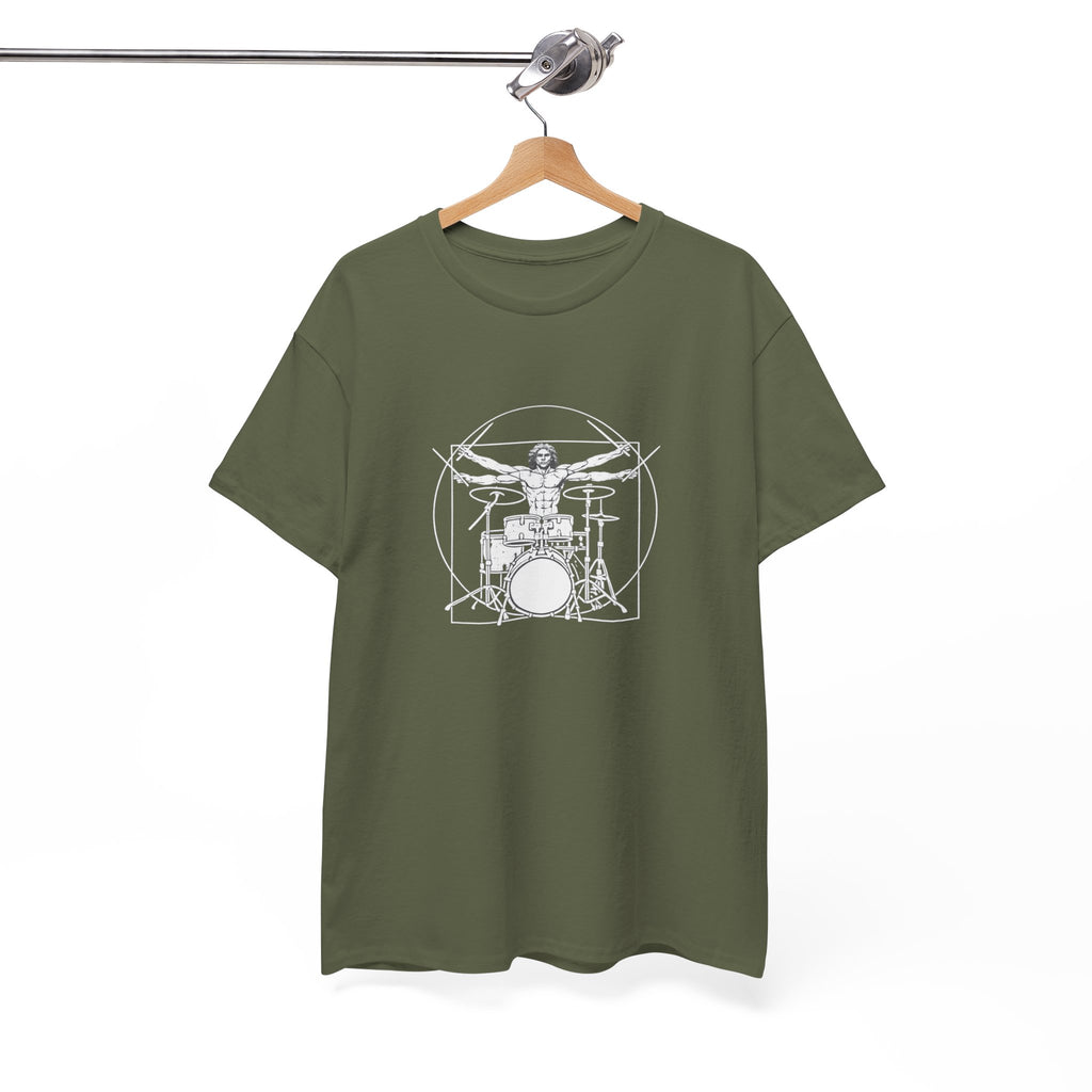 Drummer Vitruvian T-shirt - Drum Kit Graphic Tee Musician Shirt
