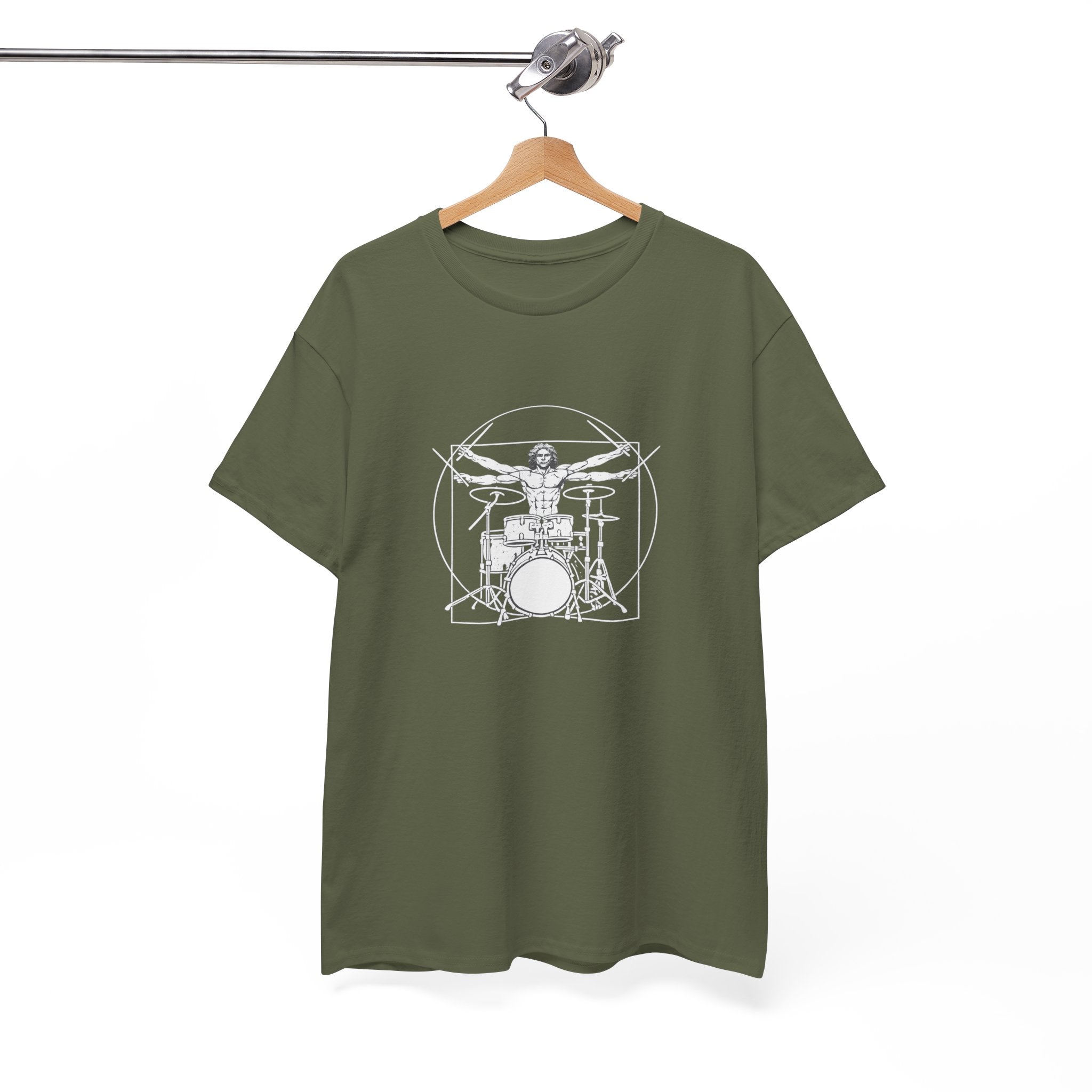 Drummer Vitruvian T-shirt - Drum Kit Graphic Tee Musician Shirt