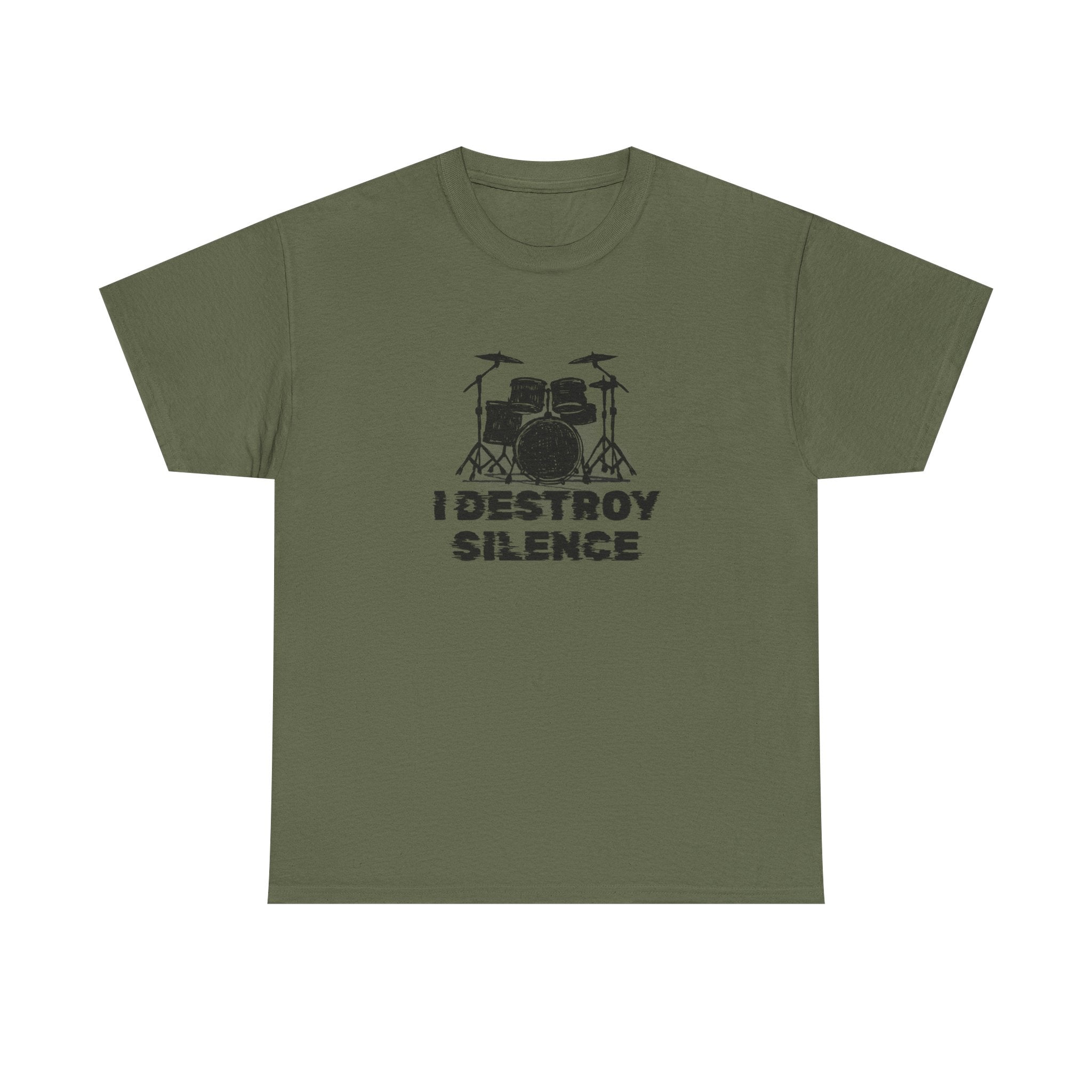 I Destroy Silence T-Shirt - Drummer Graphic Tee Drum Kit Music Shirt