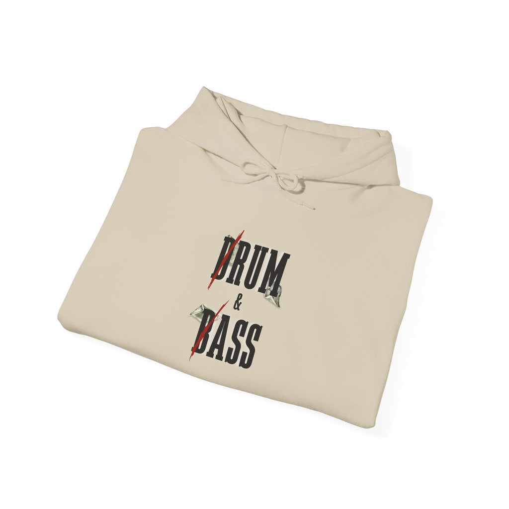 Drum and Bass Hoodie - Funny Drummer Sweatshirt Rum & Ass Money Music Pullover