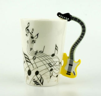 Music-Themed Ceramic Mug – Unique Instrument Handle