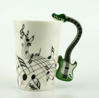 Music-Themed Ceramic Mug – Unique Instrument Handle