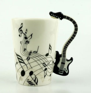 Music-Themed Ceramic Mug – Unique Instrument Handle