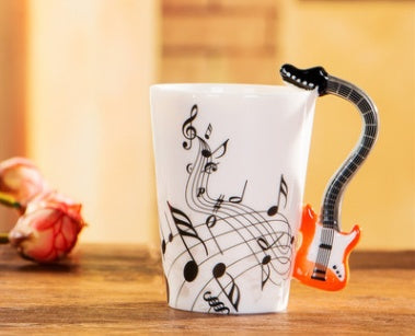 Music-Themed Ceramic Mug – Unique Instrument Handle