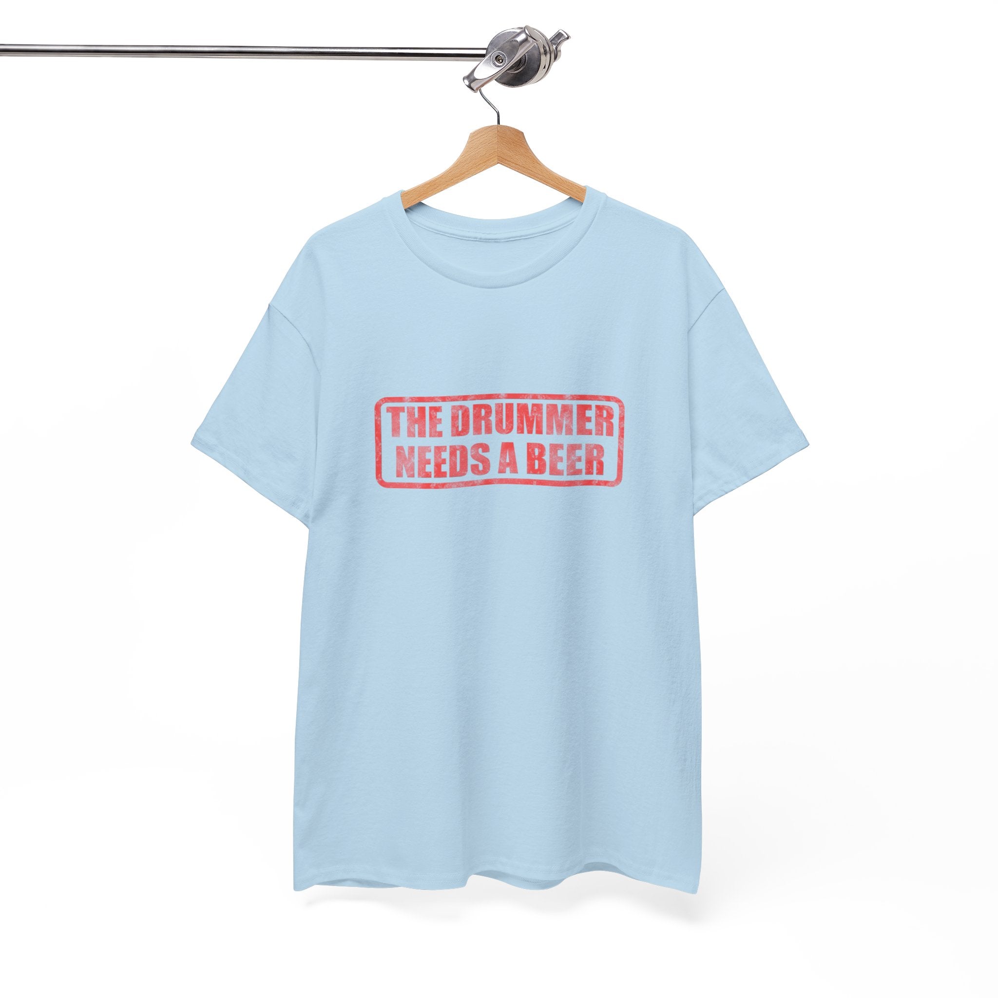 The Drummer Needs A Beer T-Shirt - Funny Musician Tee for Drum Players & Band Gifts