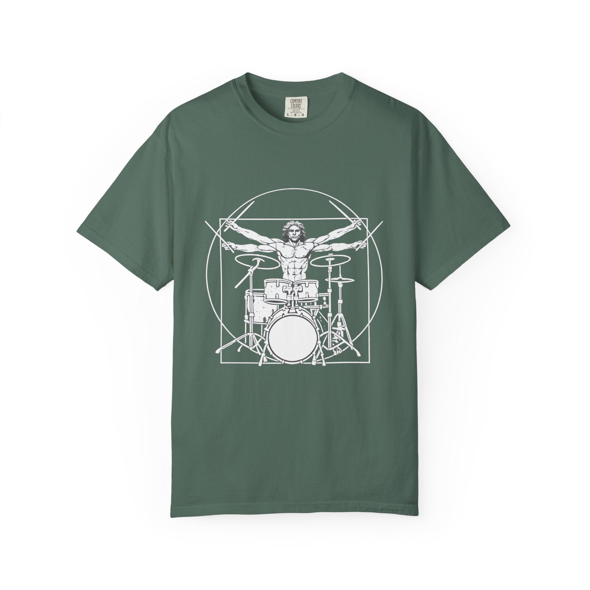 Drummer Vitruvian T-Shirt - Da Vinci Drummer Graphic Tee