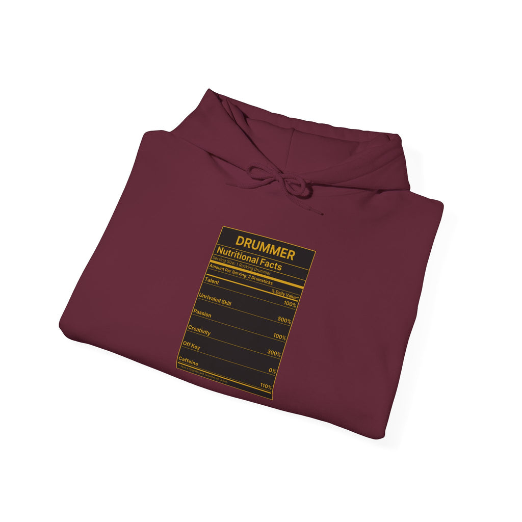 Drummer Nutritional Facts Hoodie – Drummer Gift Sweatshirt