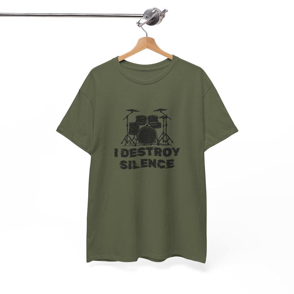 I Destroy Silence T-Shirt - Drummer Graphic Tee Drum Kit Music Shirt