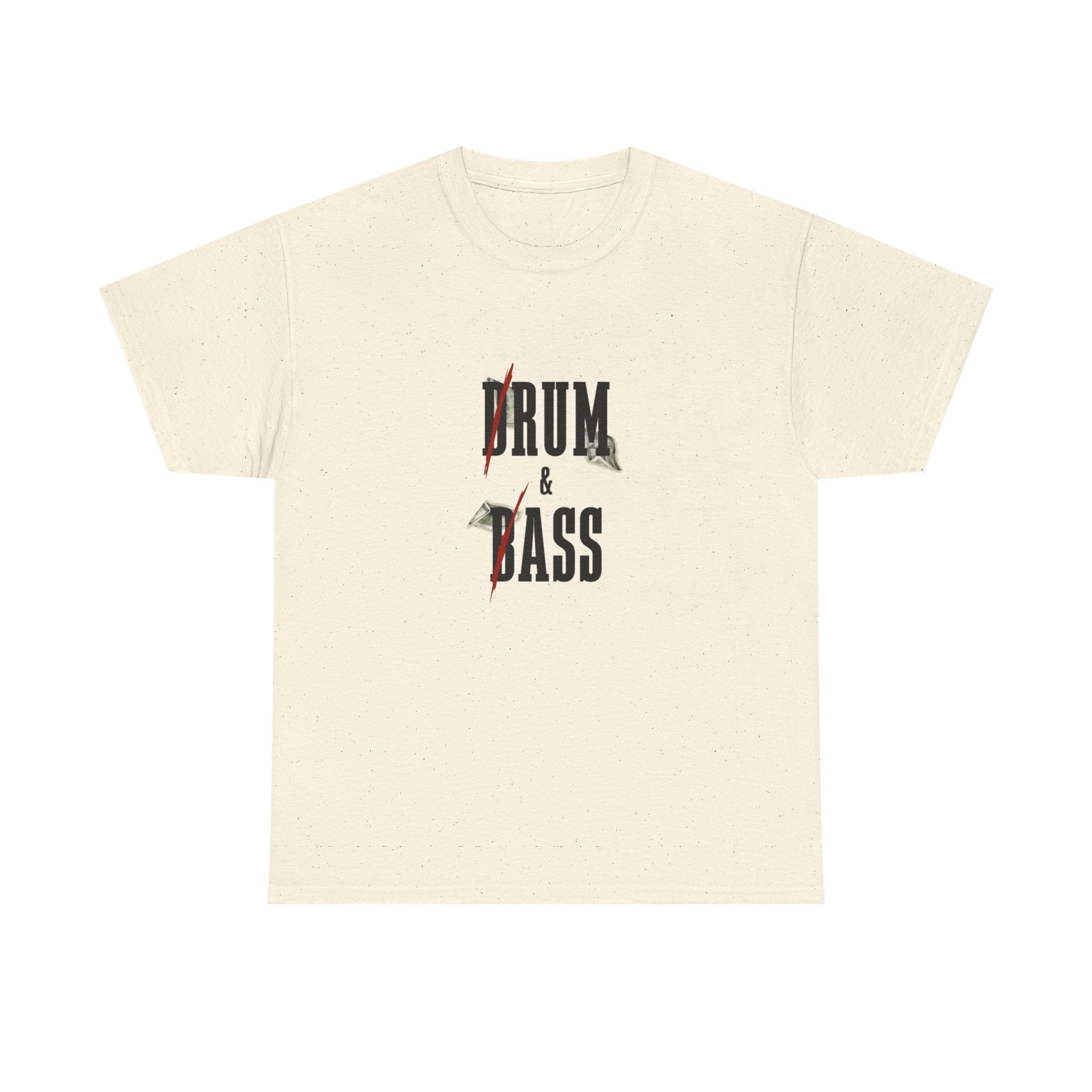 Drum and Bass T-Shirt - Funny Drummer Graphic Tee Rum & Ass Money Music Shirt