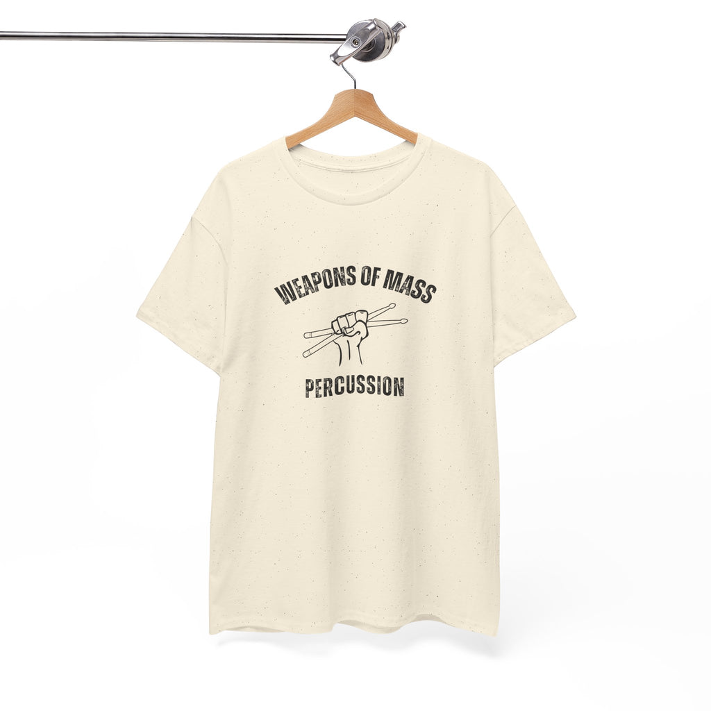 Weapons of Mass Percussion T-Shirt - Drummer Graphic Tee Music Rhythm Shirt