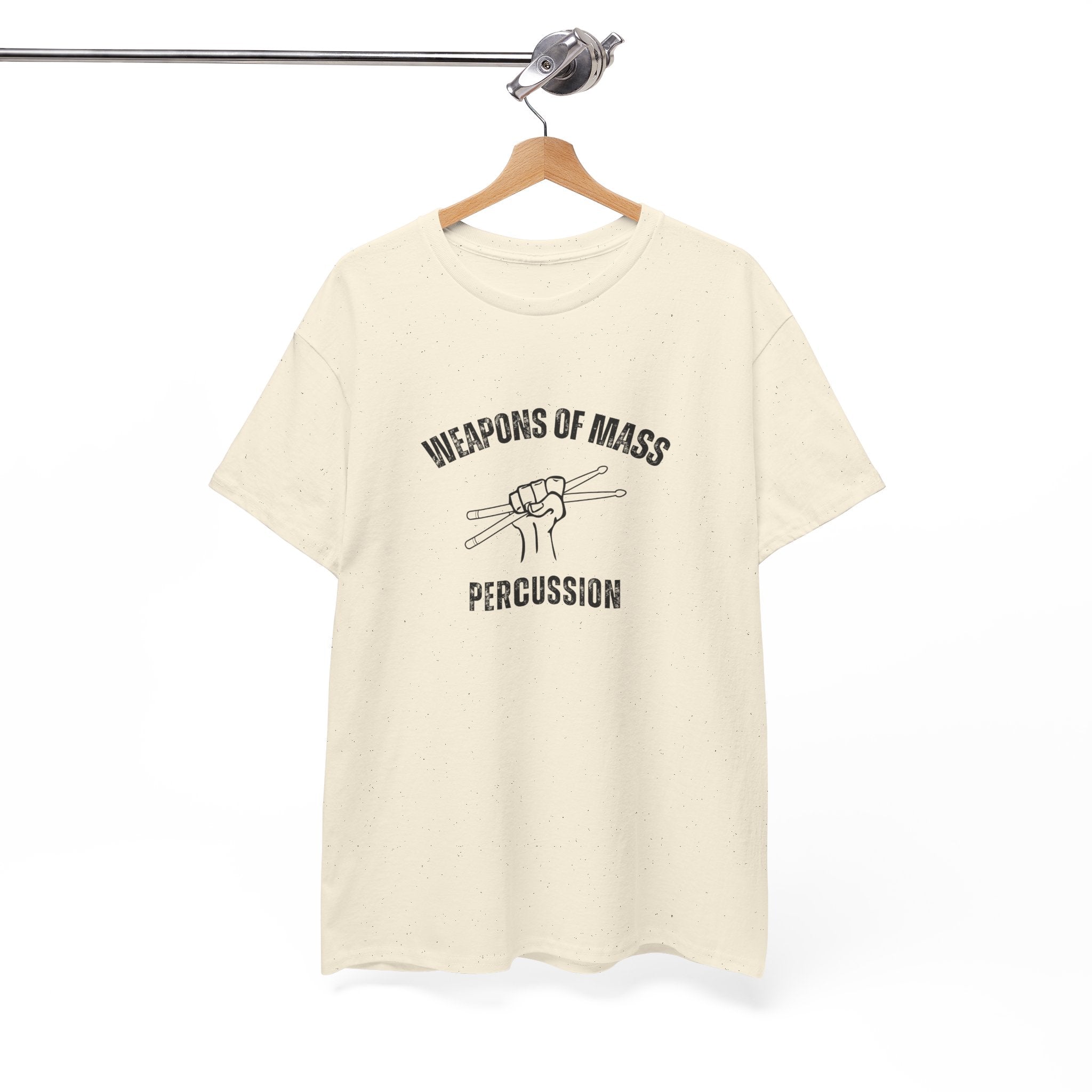 Weapons of Mass Percussion T-Shirt - Drummer Graphic Tee Music Rhythm Shirt
