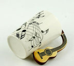 Music-Themed Ceramic Mug – Unique Instrument Handle