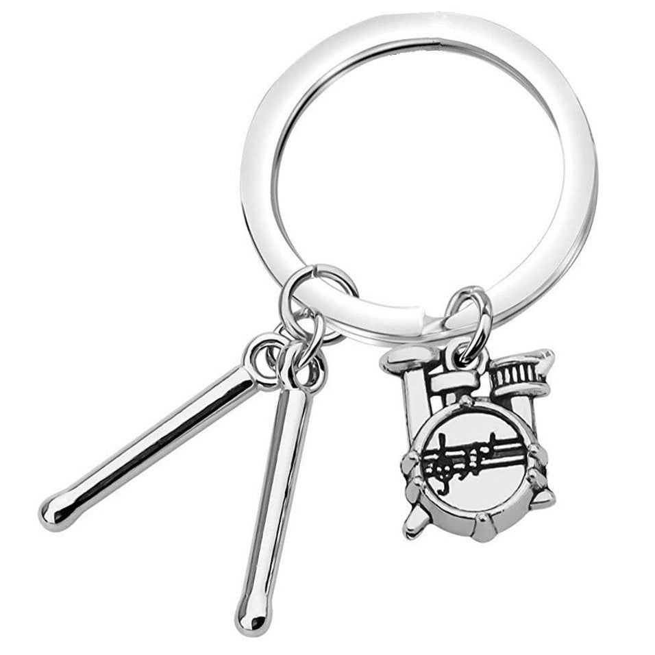 Mini Drum Set Keychain – Metal Pendant Keychain for Keys, Backpacks & Gear