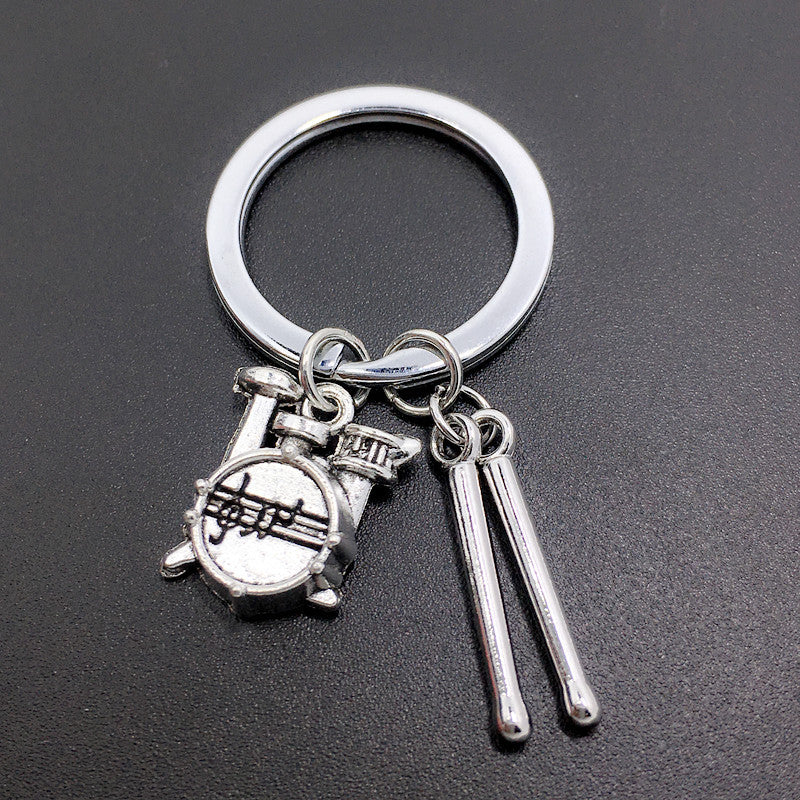 Mini Drum Set Keychain – Metal Pendant Keychain for Keys, Backpacks & Gear
