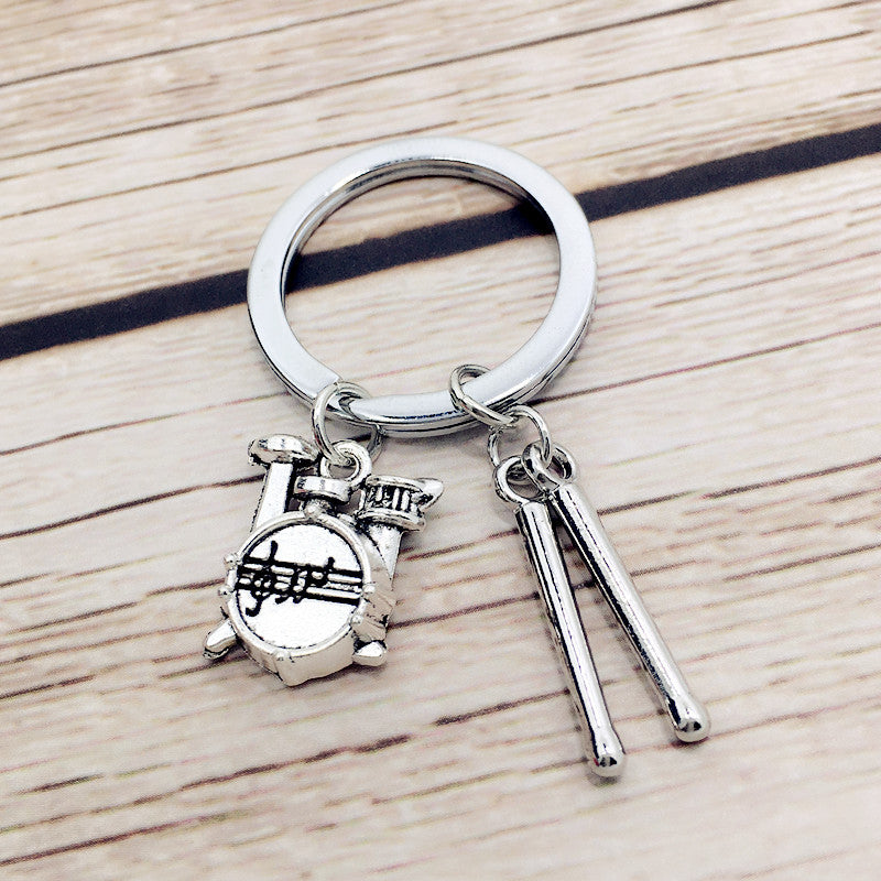 Mini Drum Set Keychain – Metal Pendant Keychain for Keys, Backpacks & Gear