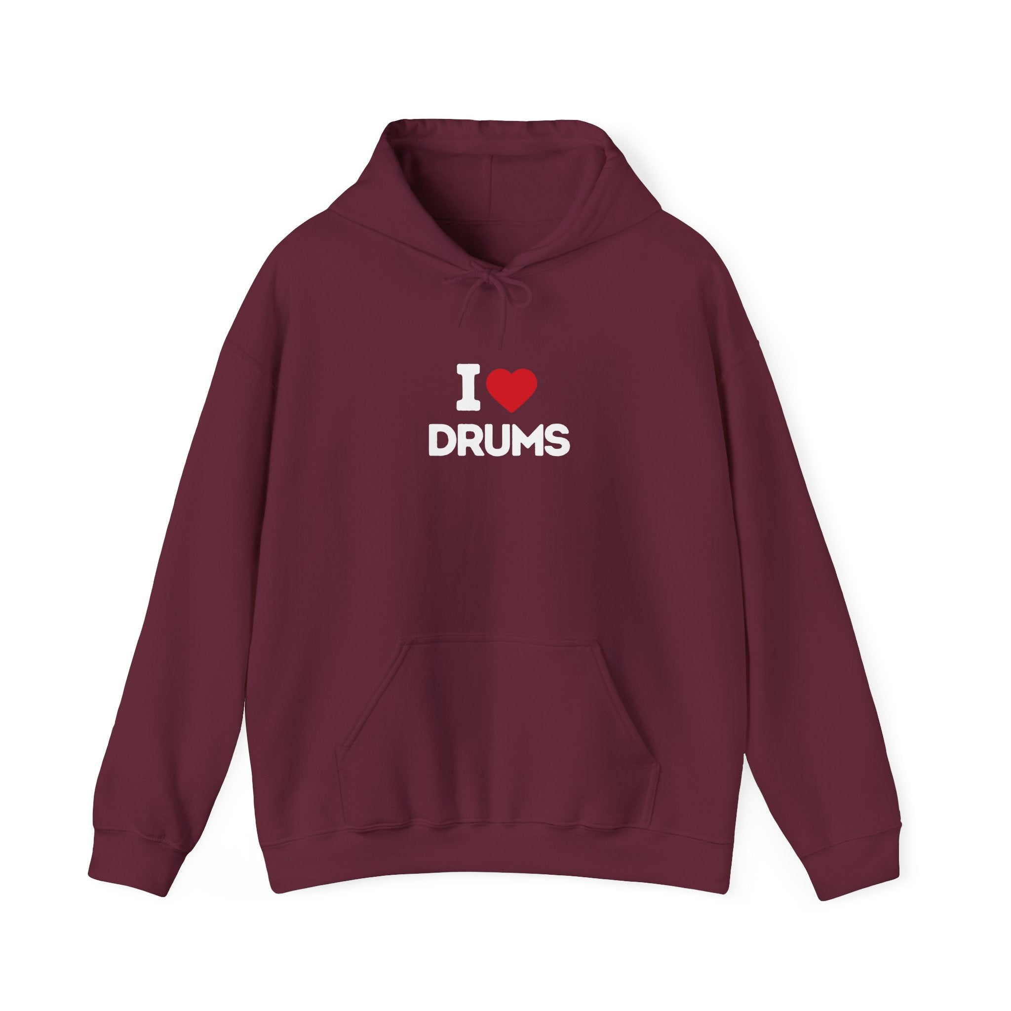 I Heart Drums Hoodie - Funny Drummer Gift Sweatshirt, Drumming Lover Hoodie, Gift for Drummer, Percussion Music Hoodie, Drum Player Gift Idea