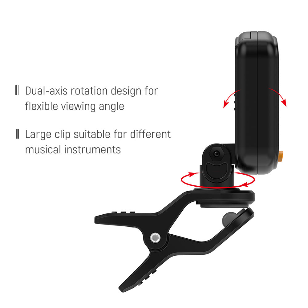 Clip-On Digital Tuner – Guitar, Ukulele, Bass, Violin