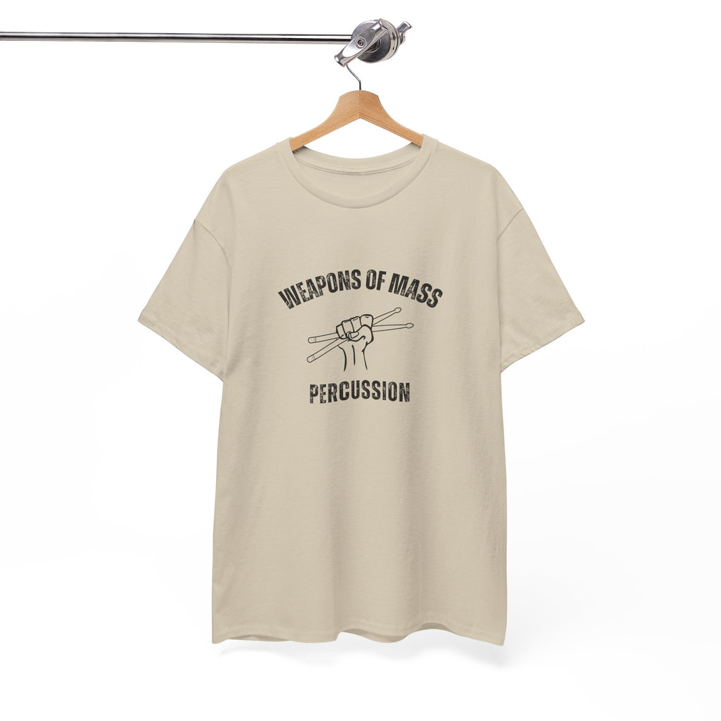 Weapons of Mass Percussion T-Shirt - Drummer Graphic Tee Music Rhythm Shirt