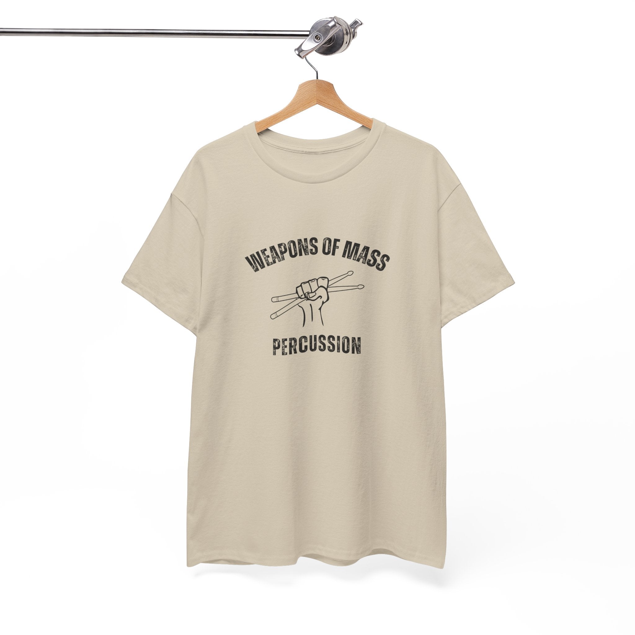 Weapons of Mass Percussion T-Shirt - Drummer Graphic Tee Music Rhythm Shirt