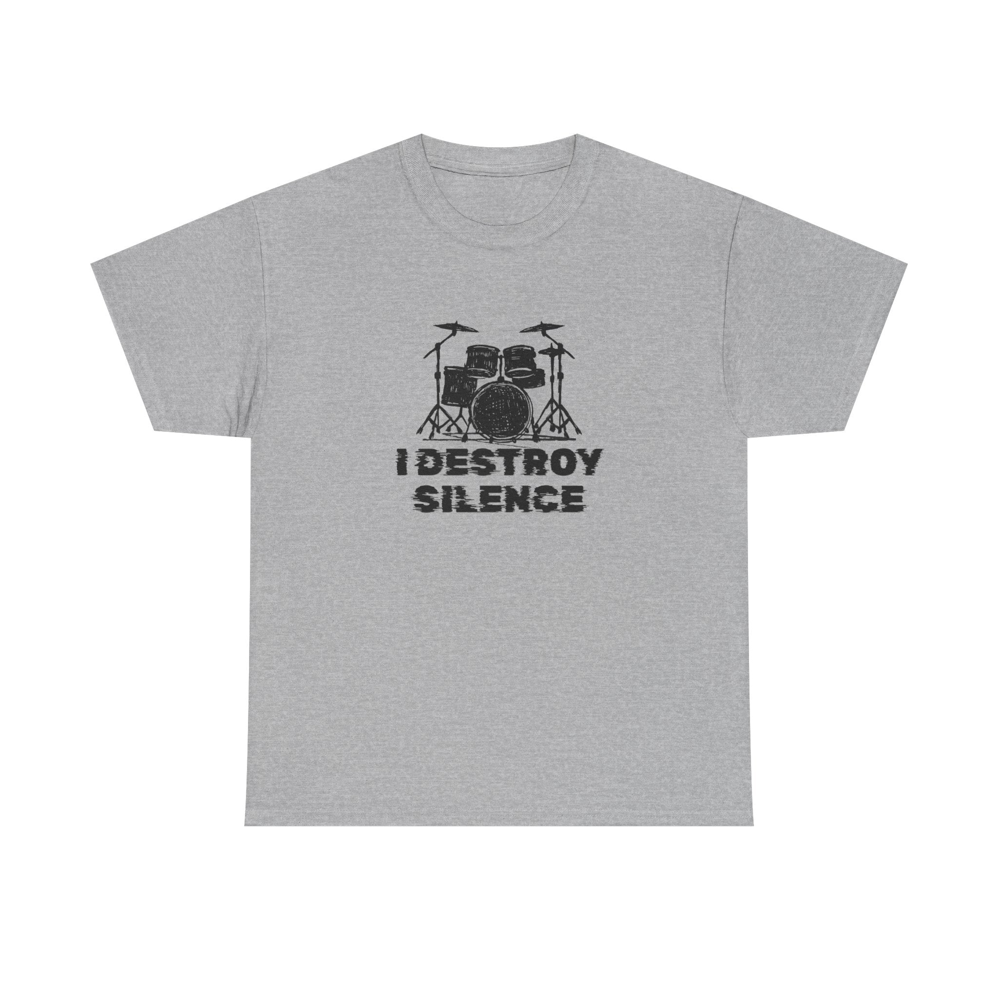 I Destroy Silence T-Shirt - Drummer Graphic Tee Drum Kit Music Shirt