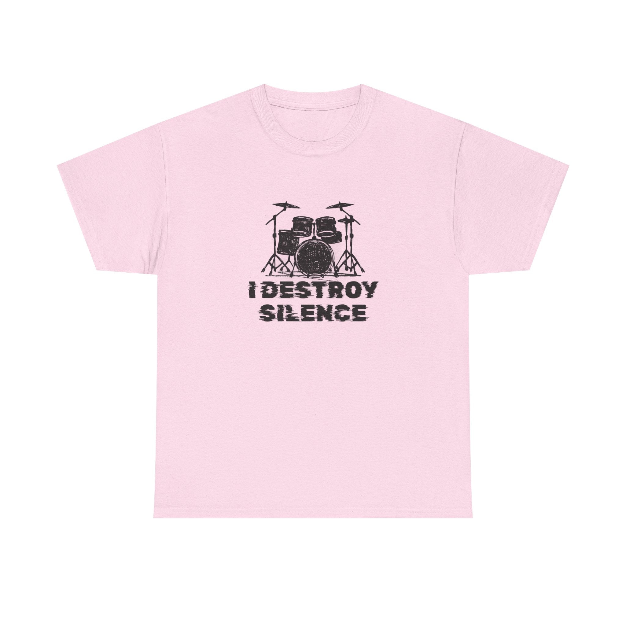 I Destroy Silence T-Shirt - Drummer Graphic Tee Drum Kit Music Shirt
