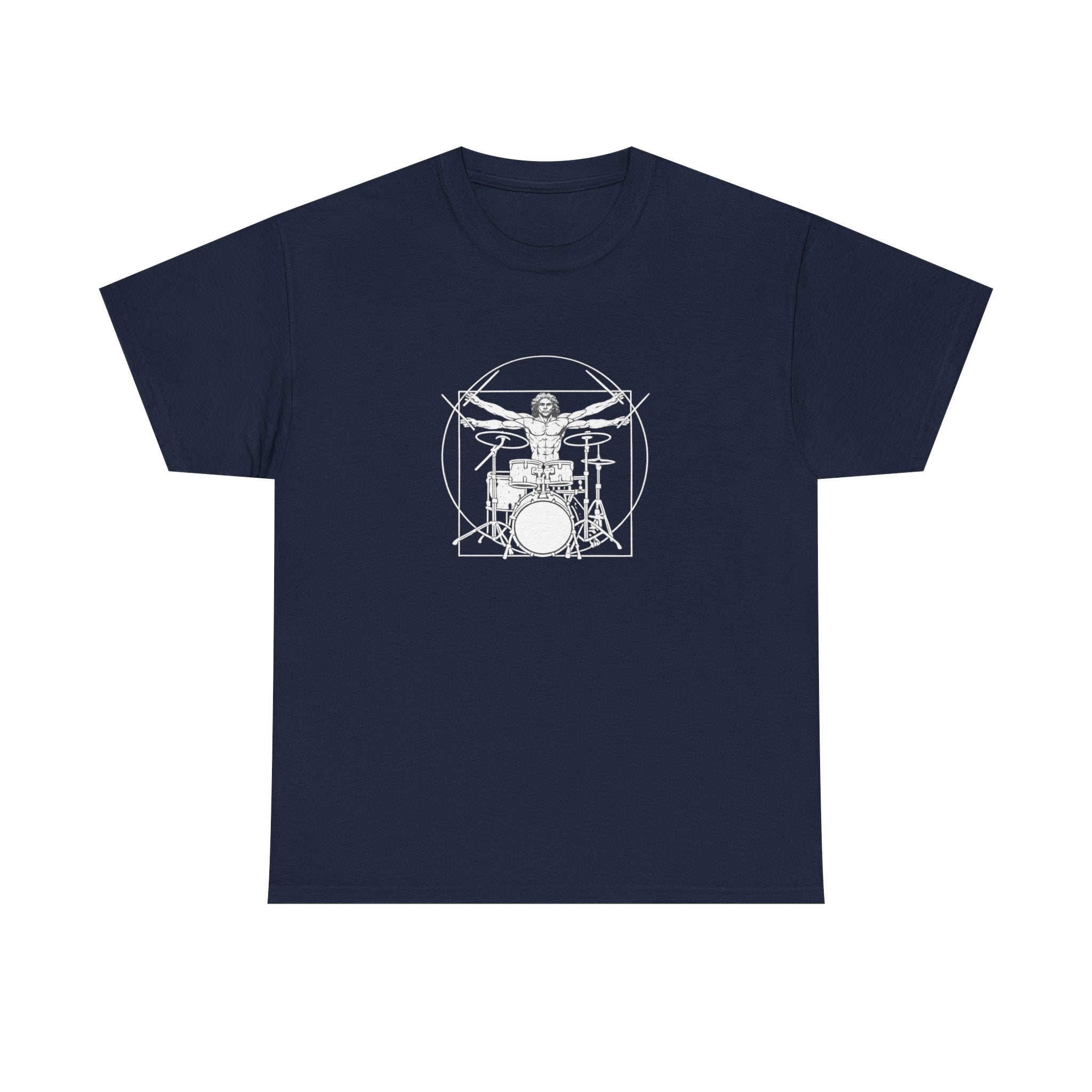 Drummer Vitruvian T-shirt - Drum Kit Graphic Tee Musician Shirt