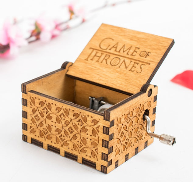 Wooden Hand Crank Music Box – Portable Melody Box