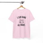 I Can Bang All Night T-Shirt - Vintage Drum Set Graphic Tee for Drummers