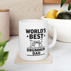 World's Best Drummer Dad Mug - Drumming Gift for Dad
