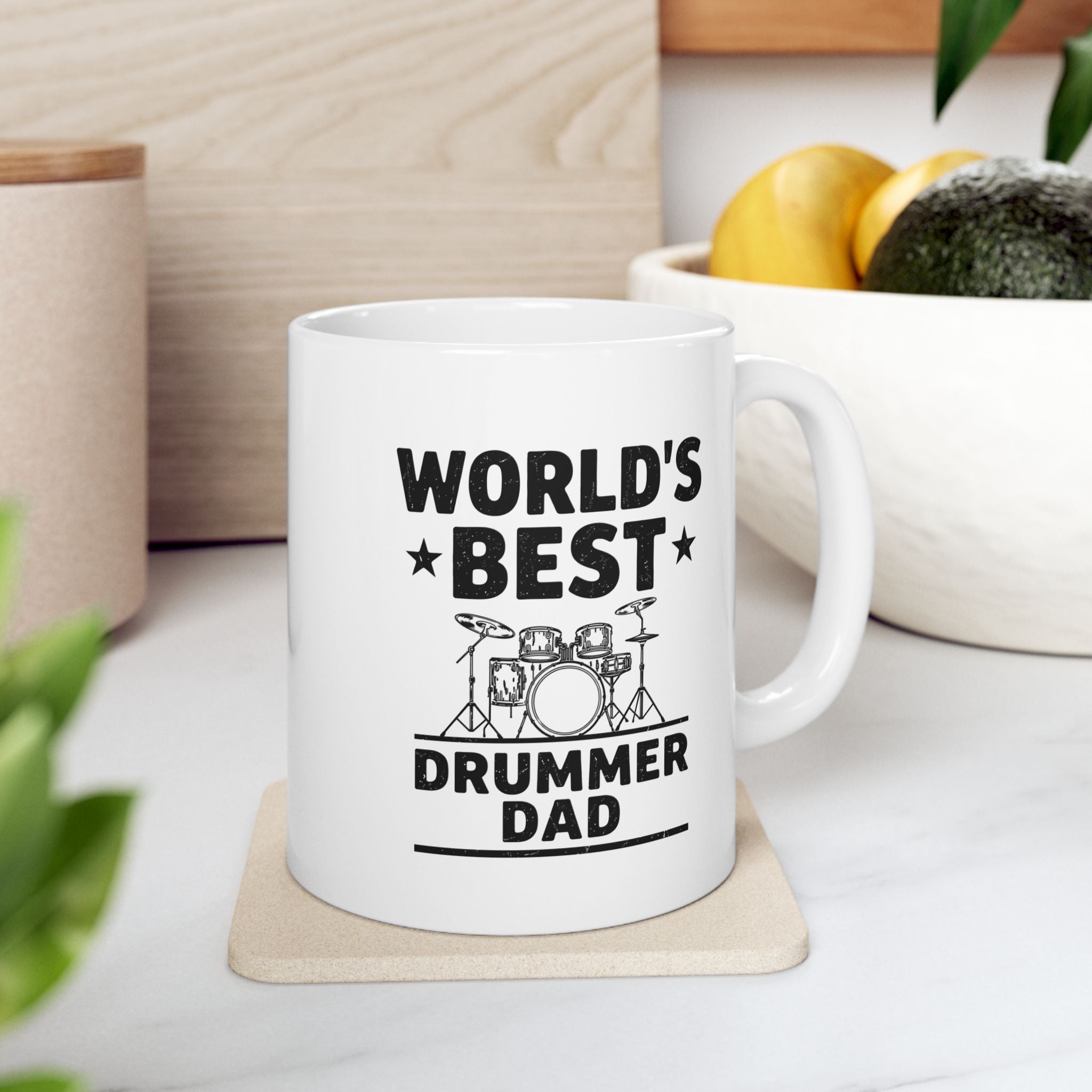 World's Best Drummer Dad Mug - Drumming Gift for Dad