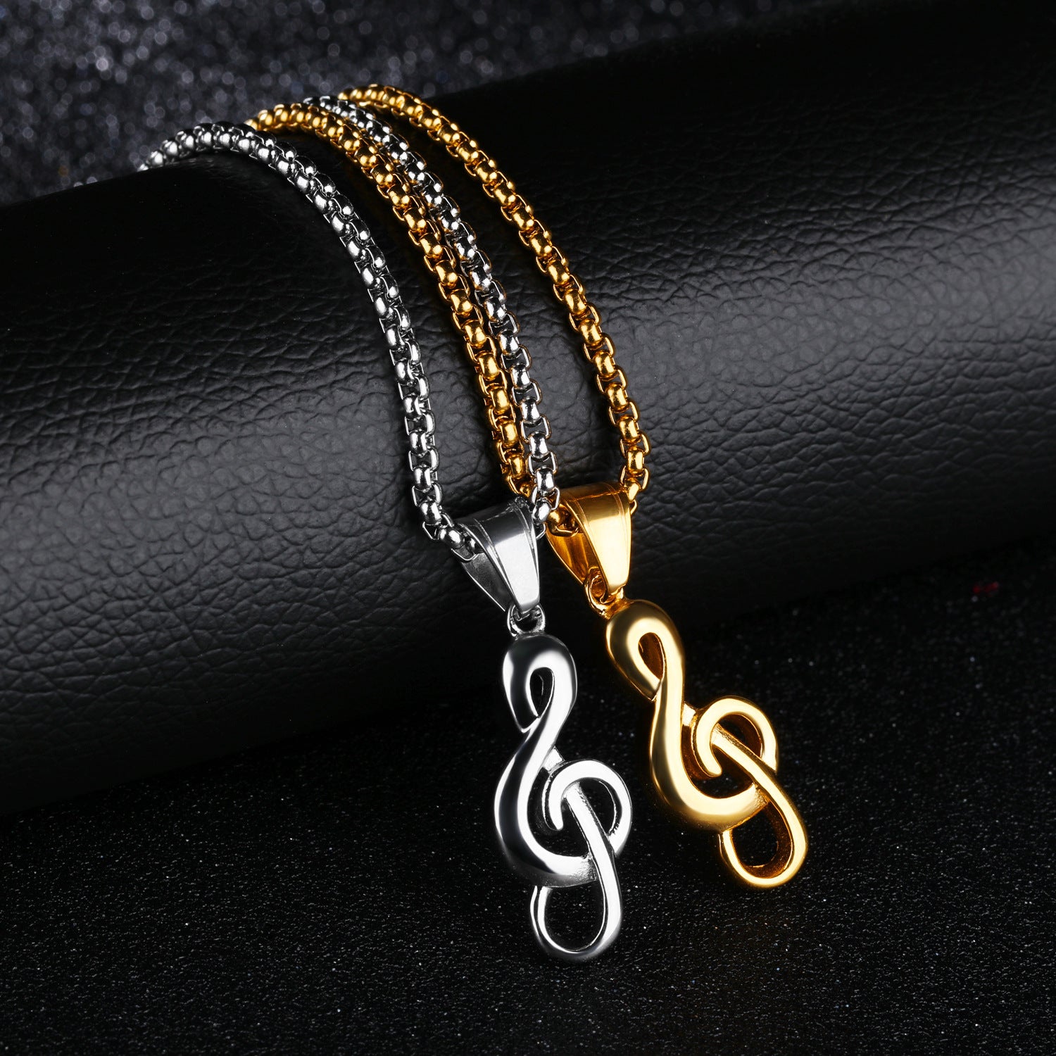 Music Symbol Necklace – Stylish Titanium Steel Pendant for Music Lovers