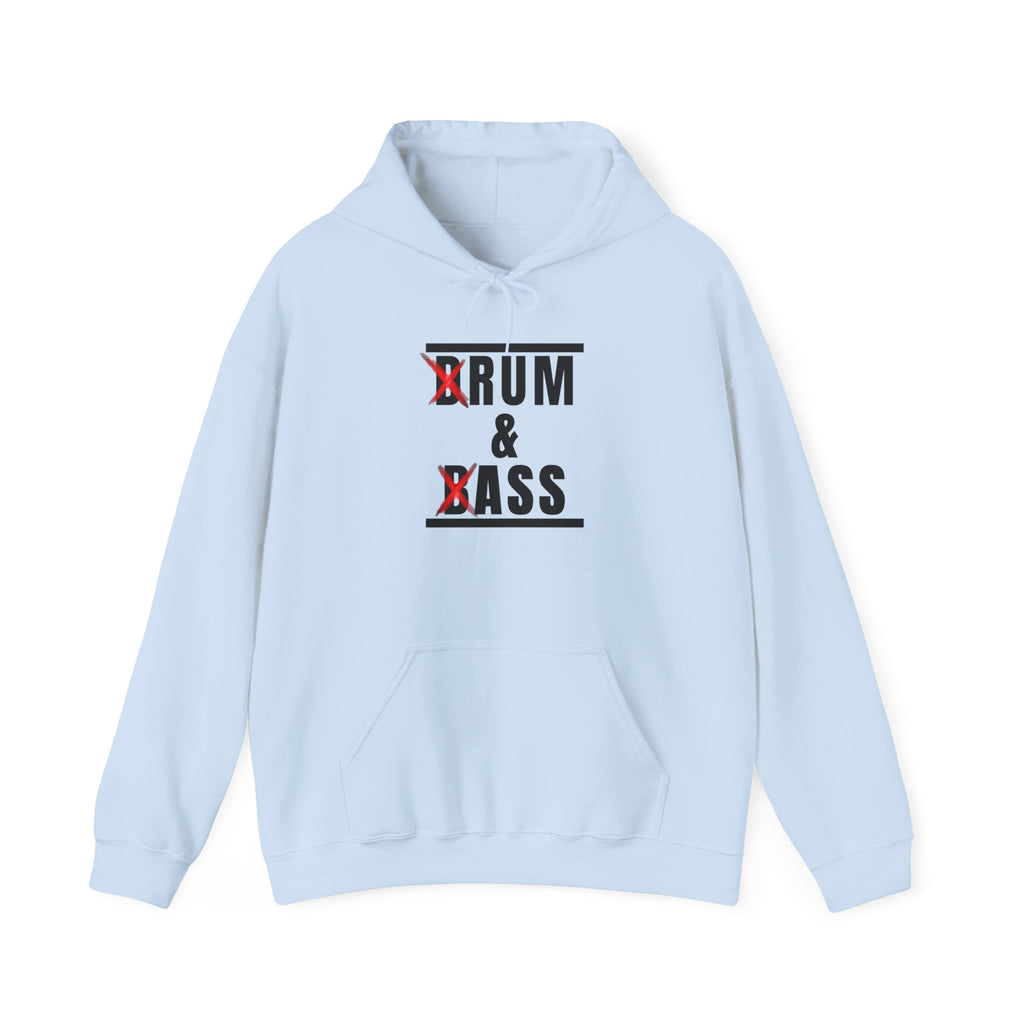 Drum and Bass Hoodie - Funny Drummer Sweatshirt Rum & Ass Music Pullover
