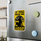 I'll Be In The Basement Drummer Sticker – Drum Player Sticker, Drumming Humor Sticker