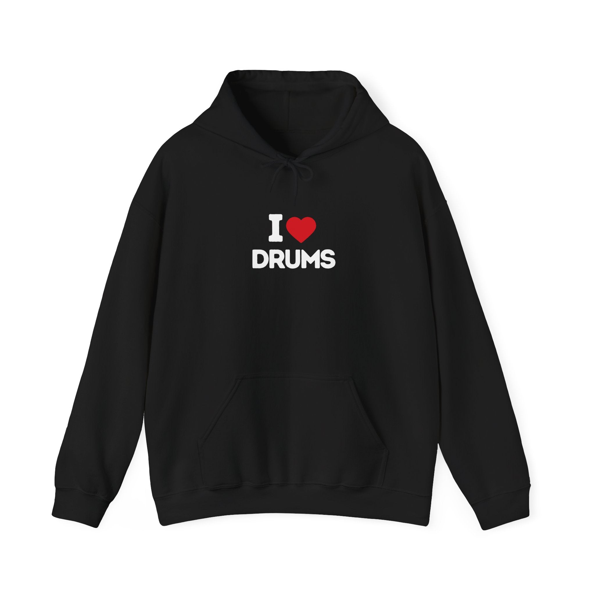 I Heart Drums Hoodie - Funny Drummer Gift Sweatshirt, Drumming Lover Hoodie, Gift for Drummer, Percussion Music Hoodie, Drum Player Gift Idea