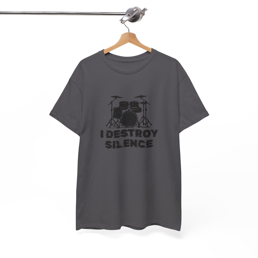 I Destroy Silence T-Shirt - Drummer Graphic Tee Drum Kit Music Shirt
