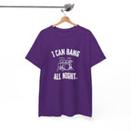 I Can Bang All Night T-Shirt - Vintage Drum Set Graphic Tee for Drummers