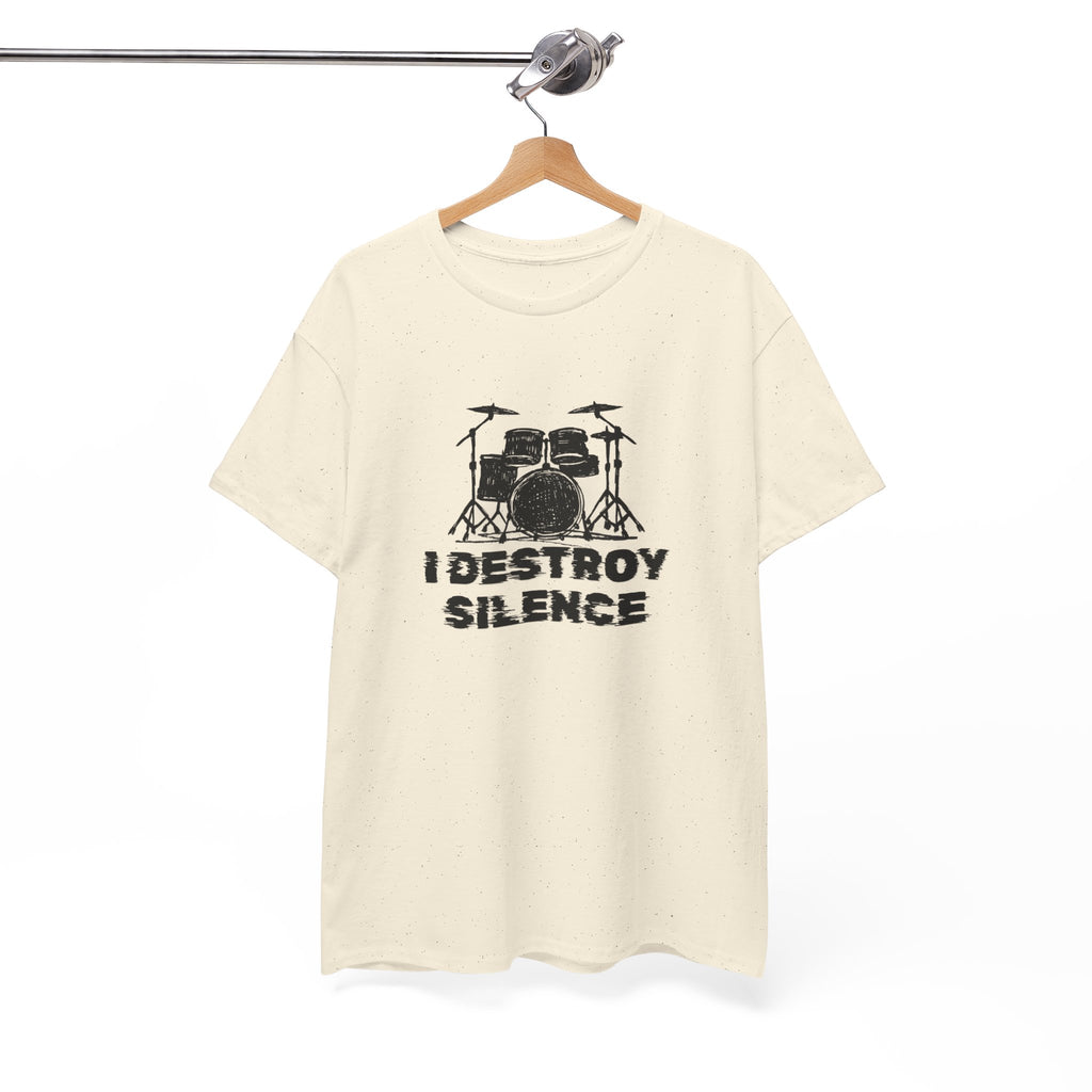 I Destroy Silence T-Shirt - Drummer Graphic Tee Drum Kit Music Shirt