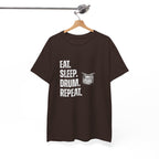 Eat Sleep Drum Repeat T-Shirt - Drummer Graphic Tee