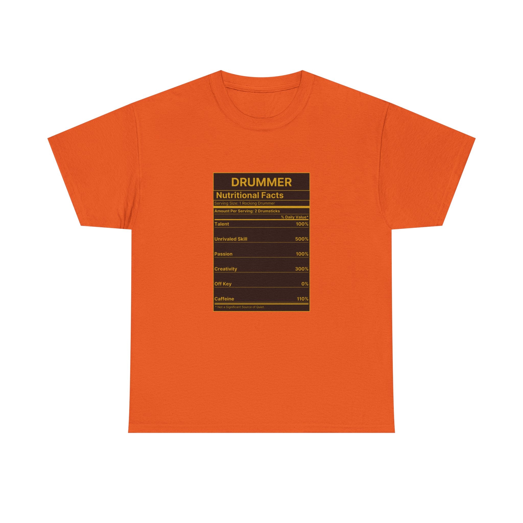 Drummer Nutritional Facts T-Shirt – Drummer Gift Shirt, Percussion Player Tee