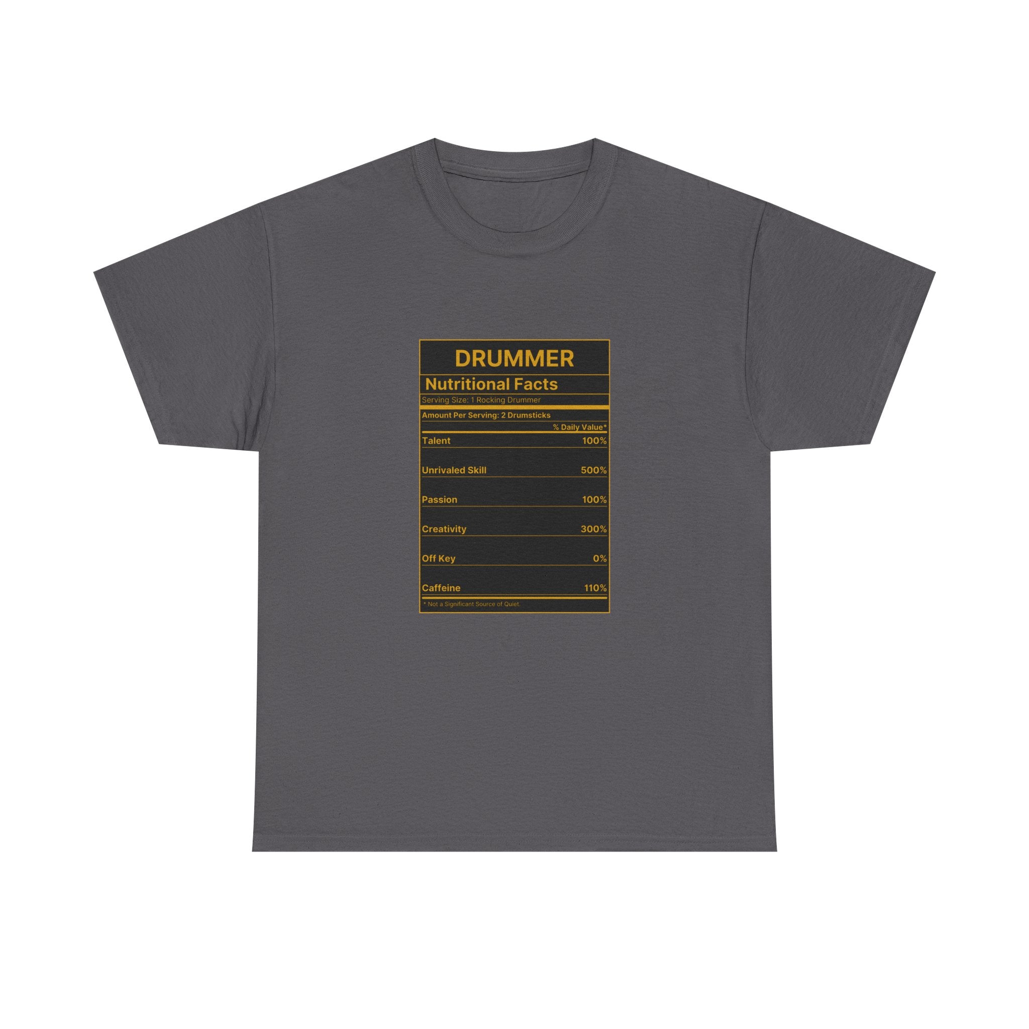 Drummer Nutritional Facts T-Shirt – Drummer Gift Shirt, Percussion Player Tee