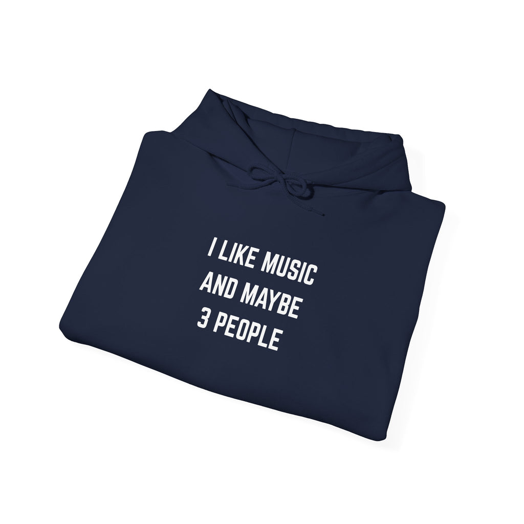 I Like Music And Maybe 3 People Hoodie - Funny Music Lover Gift Introvert Sweatshirt for Musicians