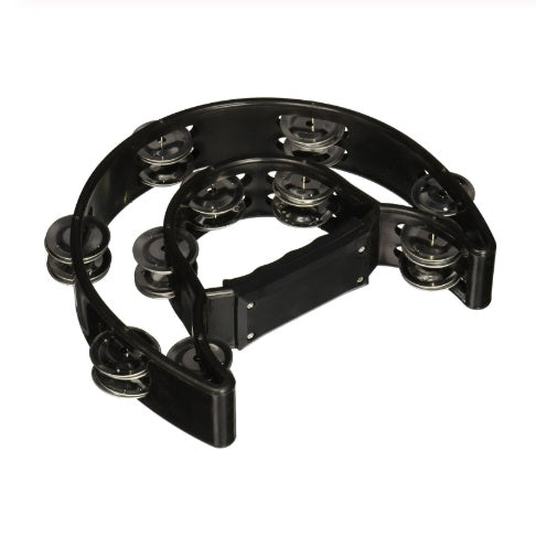 Half-Moon Tambourine with Double Row Jingles – Easy Grip