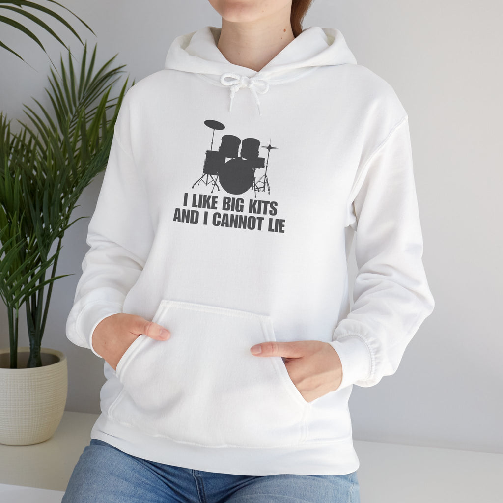 I Like Big Kits and I Cannot Lie Hoodie - Funny Drummer Sweatshirt Music Pullover