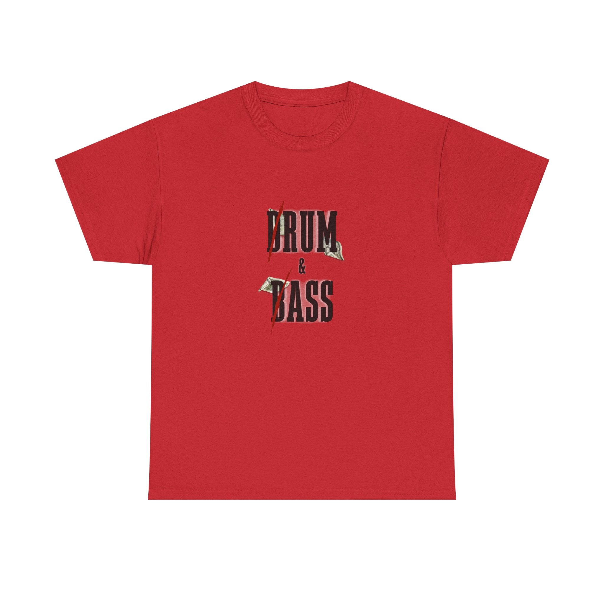Drum and Bass T-Shirt - Funny Drummer Graphic Tee Rum & Ass Money Music Shirt