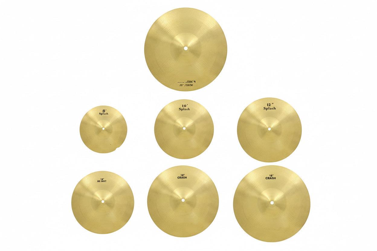 Brass Drum Set Cymbal – Crash/Ride Cymbal for Drum Kit (8"–20")