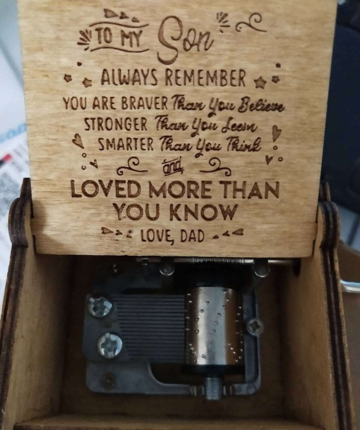 Wooden Hand Crank Music Box – Portable Melody Box